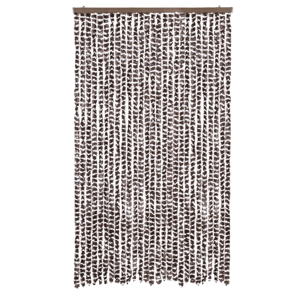 Vidaxl Zasłona Przeciwko Owadom, Brązowo-Biała, 118X220 Cm, Szenil
