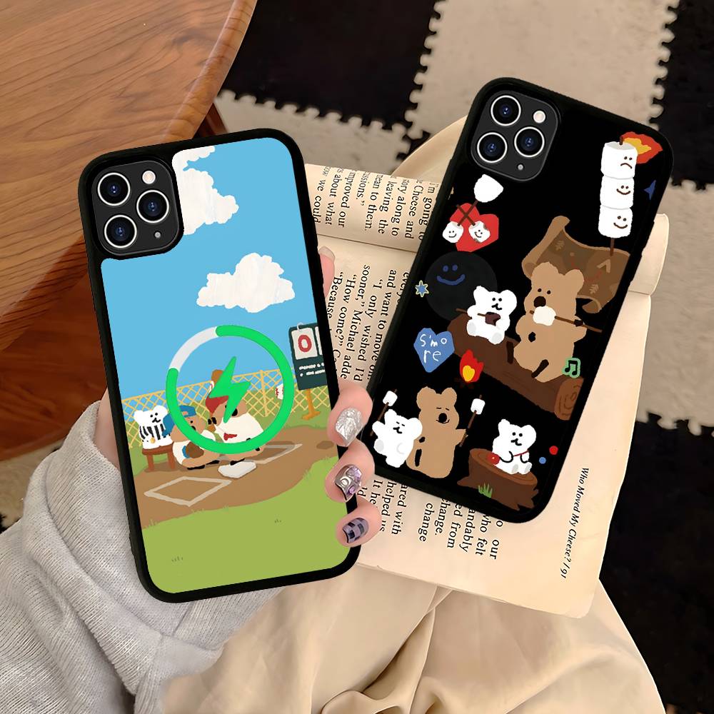 Cute Bear Quokkas Magsafe Phone Case For IPhone 16 15 14 13 12 11 17 Pro Max Plus Magnetic Wireless Cover