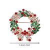1Pc New Fashion Design Red Enamel Bell Crystal Christmas Brooch Pins Colorful Christmas Wreath