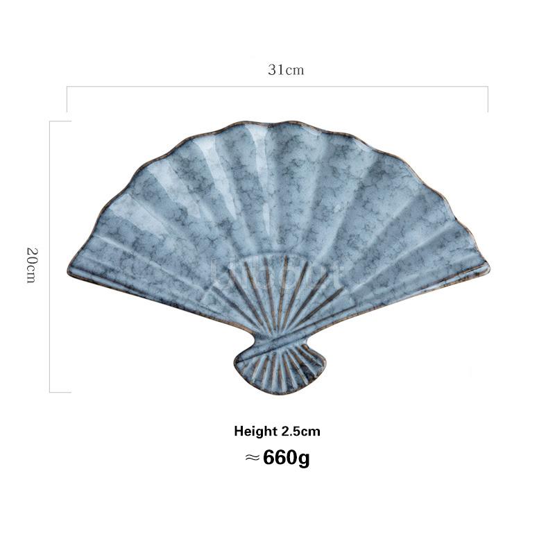 

Japanese sushi plate Fan shaped plate creative personalized snack plate Dim sum tray Hotel restaurant commercial tableware