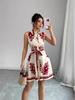 2025 European & American Women's Summer Print Dress Set with Slimming Design