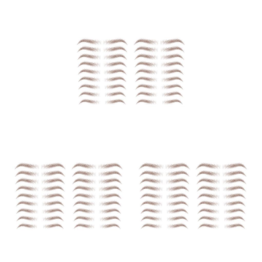 6 Pieces Girls Eyebrow Tattoos Stickers Realistic Waterproof Makeup Sticker Girl Cosmetic False Eyebrows Skin Making Up Patch