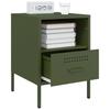 Nightstands 2 Pcs Olive Green 36 X 39 X 50.5 Cm Steel