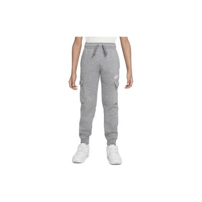 Sportswear Club Logo Embroidered Cuffed Loose Knit Joggers Kids Bottoms Smoke-Gray CQ4298-091