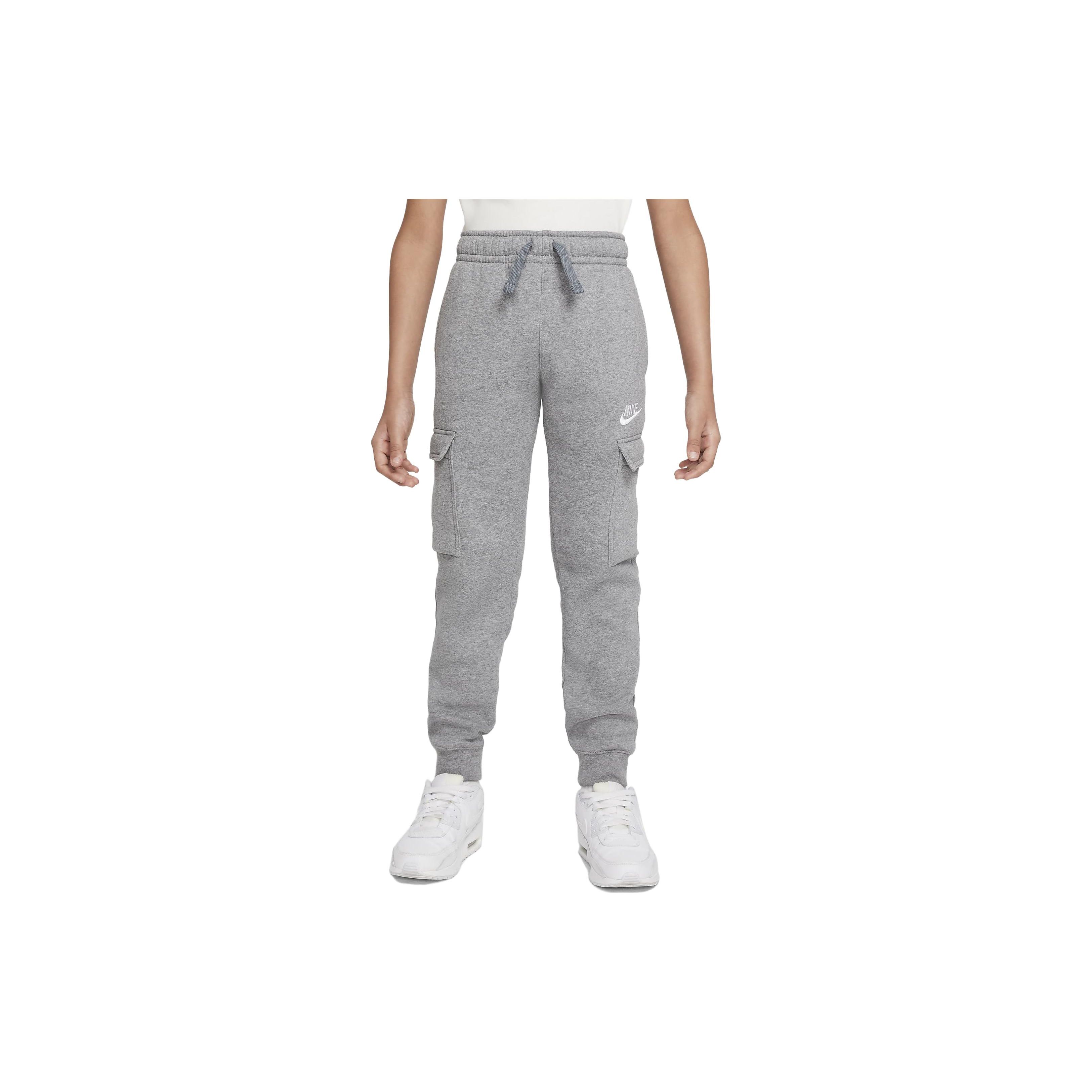 Nike Sportswear Club Logo Embroidered Cuffed Loose Knit Joggers Kids bottoms Smoke-Gray CQ4298-091 M