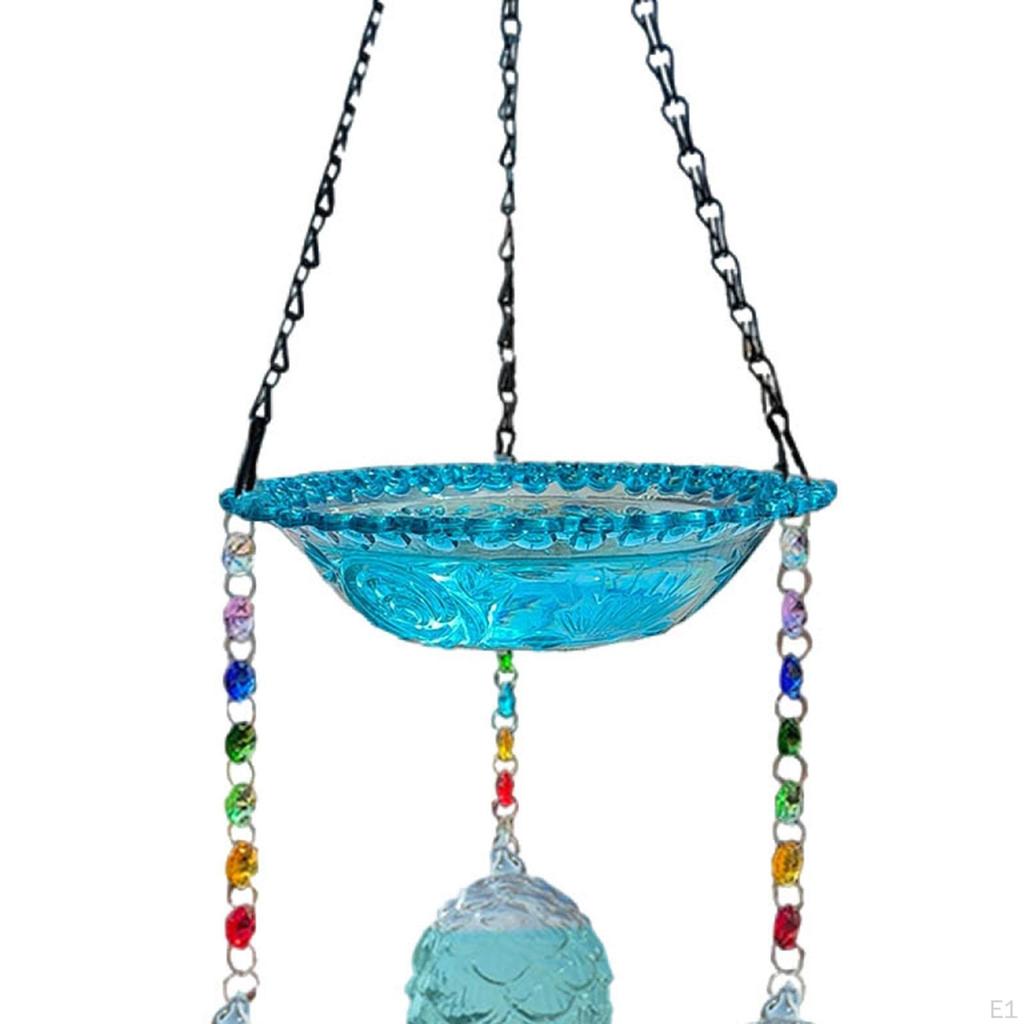 Bird Feeder Hanging Bath Food Dispenser Ornament Decor Garden Birdbath Birdfeeder for Backyard