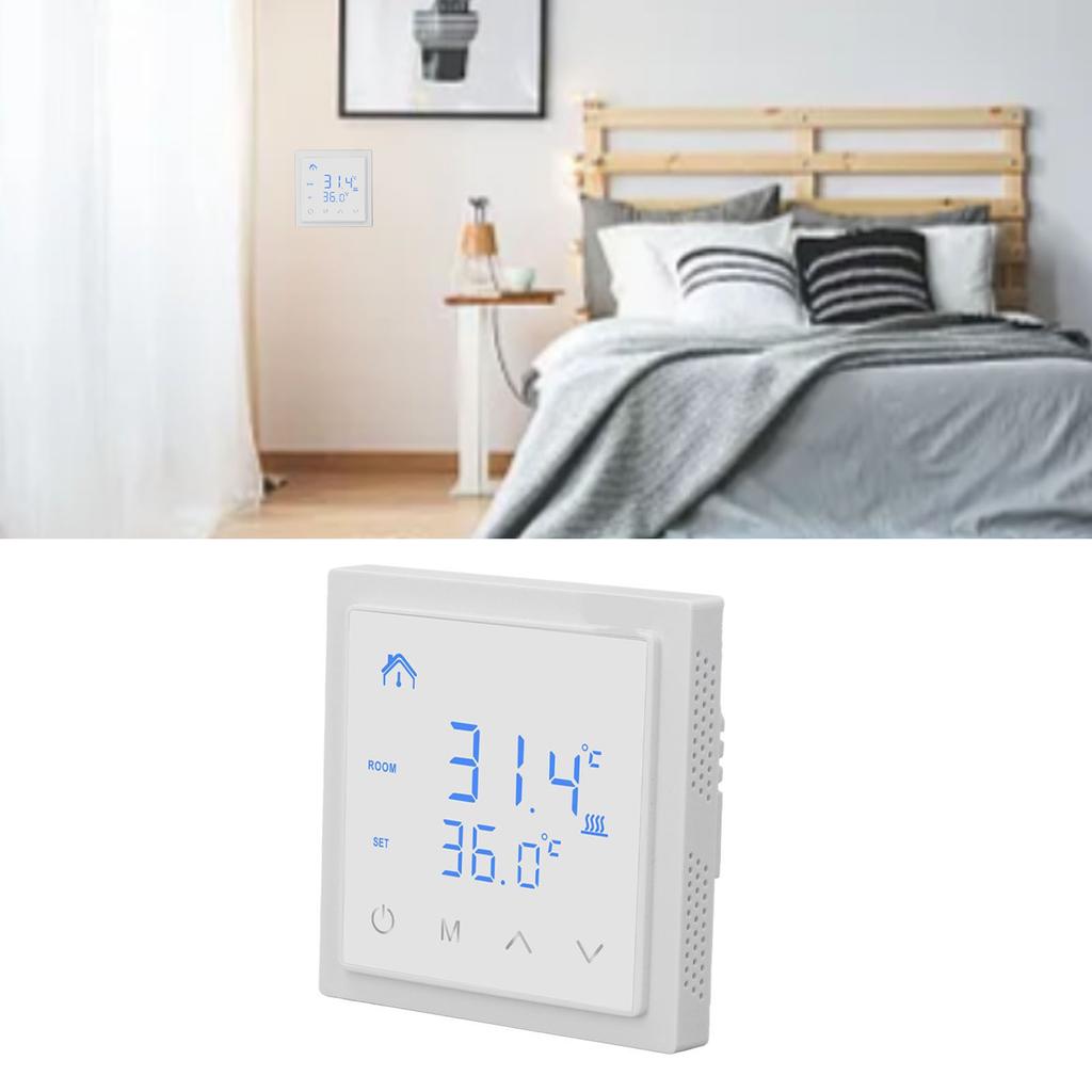Floor Heating Thermostat 16A WiFi Smart Electric Underfloor Heating Thermostat with Voice Function for Home AC85-250V
