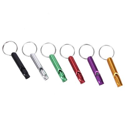 Aluminum Whistle Keychain Metal Survival Whistle Outdoor Training Dog Training Colorful High Frequency Sound Wave Whistle