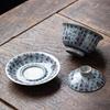 Chinese Retro Blue and White Porcelain Gaiwan Teacup Handmade Ceramic Fair Cup Tea Infusers Household Tea Bowl Portable Teaware