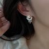 Luxurious Exquisite Pearl Earrings For Women Retro Shining   Inlay Full Diamond Tassel Earring Design Wedding Jewelry