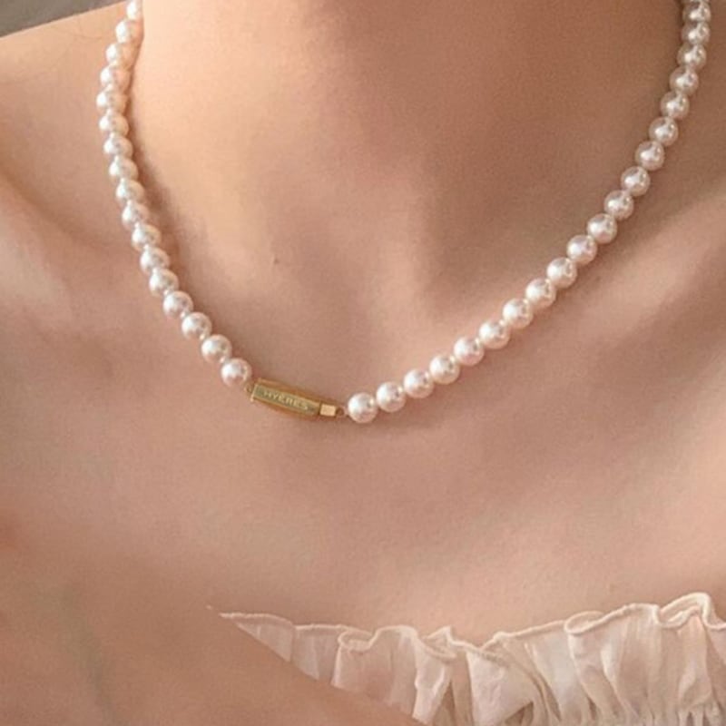 

hyeres-lor H Edition Silver (Y) White Pearl Bead Necklace 6mm HL6N31600Y9400 2. (45CM) HL6N33600Y9450