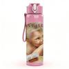 1PC Sleeping Baby Angel Print 750ml Sports Water Bottle Leakproof Straw Lid Outdoor Office Home