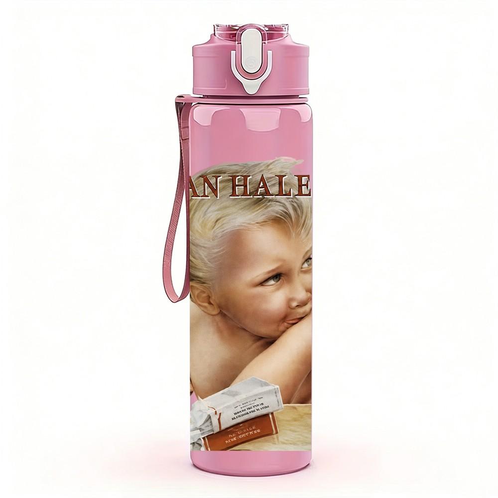 1PC Sleeping Baby Angel Print 750ml Sports Water Bottle Leakproof Straw Lid Outdoor Office Home