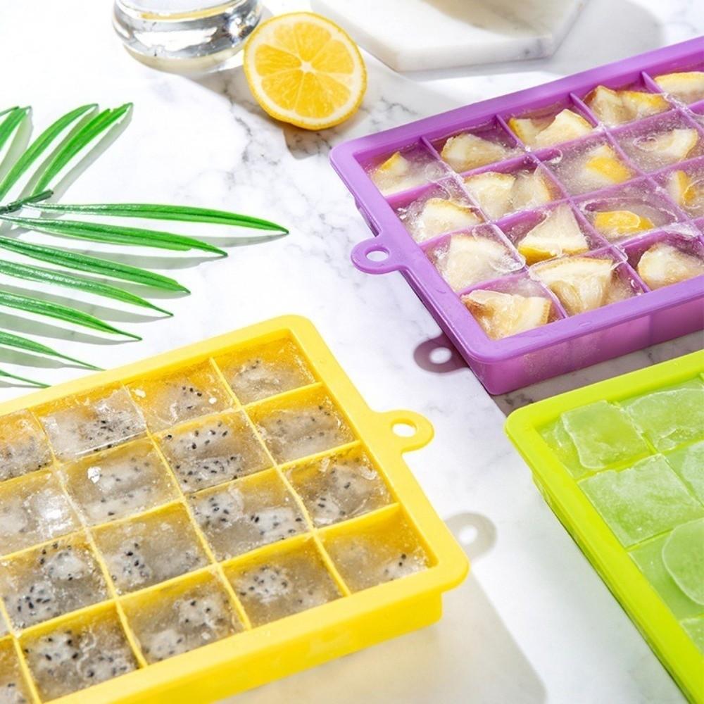 New Silicone Ice Cube Tray 15 Grid with Lid Square Ice Tray DIY Ice Maker Kitchen Tool