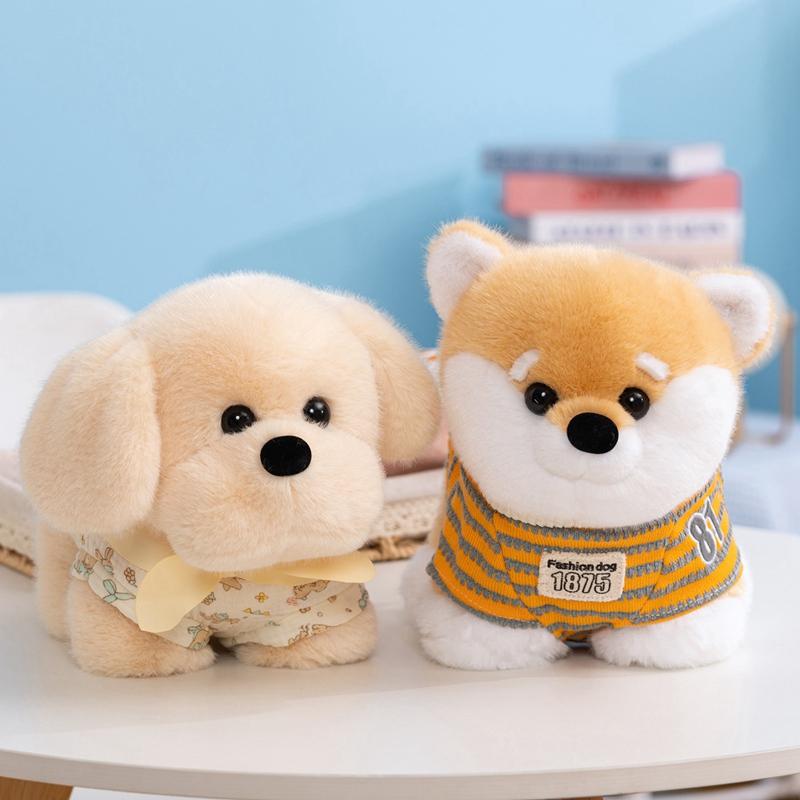 High Quality Cartoon Pet Animal Plush Toys Fluffy Dressed Puppy Elephant Doll Lovely Cozy Children Appease Doll Pretty Gift