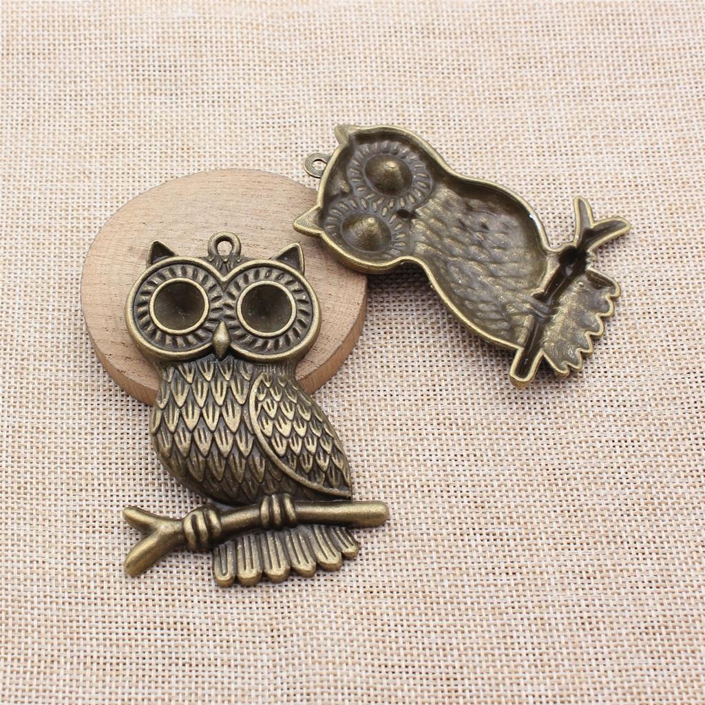 Big Owl Pendant Wings Charms For Forest Bird Theme DIY Bracelet Necklace Jewelry Making Supplies For