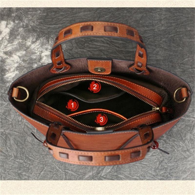 Genuine Leather Women Handbags Vintage Design Ladies Shoulder Crossbody Bags Fashion Purse Phone Packs