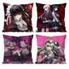 Anime KWaii D-Danganronpa Pillow Case Anti-dustmite Pillowcase Invisible Zipper Silky Short Plush Sofa Cushion Cover