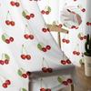 Cortinas Transparentes Retrô de Frutas de Cereja para Decoração de Quarto Sala de Estar Cortina de Janela para Cozinha Tule Voile Organza Cortinas