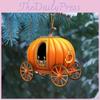 Carriage Halloween Pumpkin Acrylic Flat Surfac Pendant For Interior Enhancement
