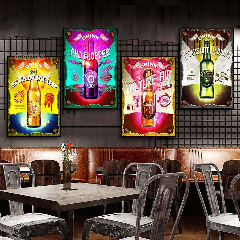 Bunte Perk-a-Cola Poster und Drucke Wandkunst Bilder Getränkeflasche Pop Art Leinwandgemälde Modern Retro Bar Club Heimdekor