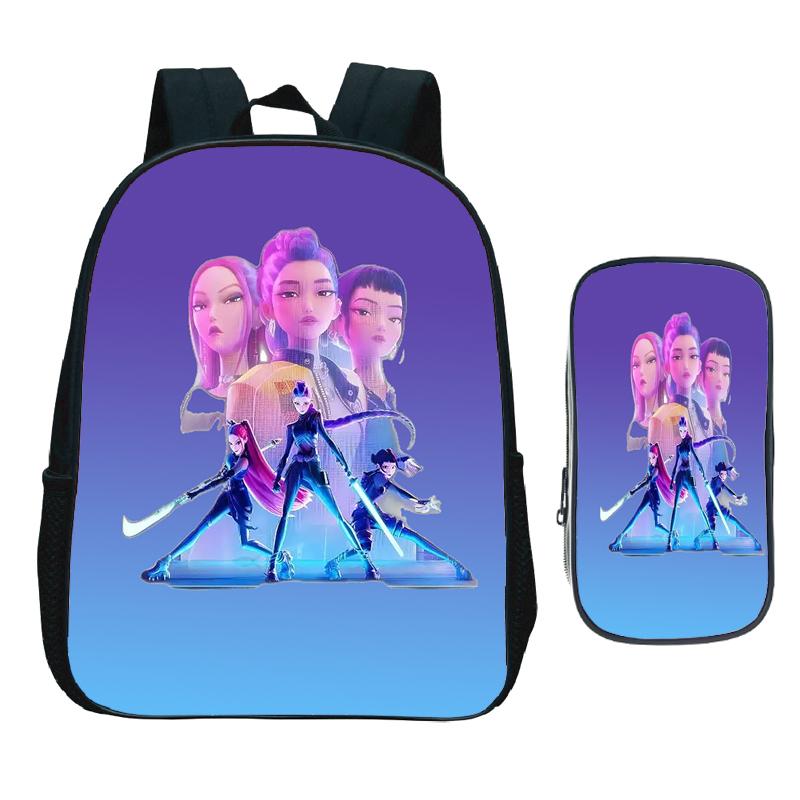 

Kids KPop Demon Hunters Kindergarten Backpack 2pcs Set with Pen Bag Children Huntrix Girl Toddler Zoey Rumi Mira Saja Boys Rucksack 21