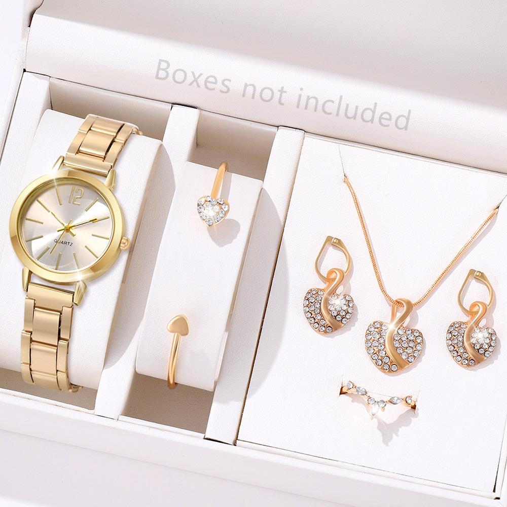 Ladies Watch Temperament Steel Belt Ladies Watch Watch, Simple Trend Ladies Quartz Watch Bracelet Set