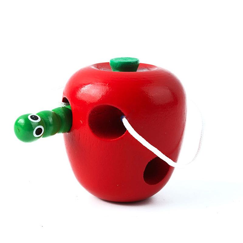 Children Montessori 3D Wooden Toys 1 2 3 Years Early Learning Educational Toys Watermelon Cheese Threading Baby Puzzle Games