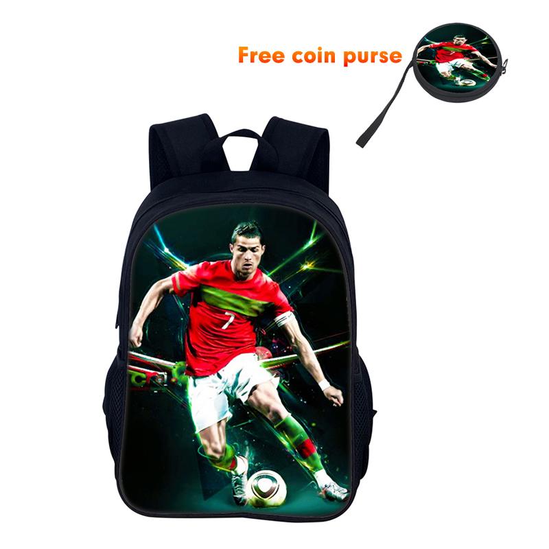 Zaino Scolastico Ronaldo Borsa Sportiva per la Scuola Zaino CR Mochila Zaino Studente Stella del Calcio per Ragazzi Ragazze Miglior Regalo