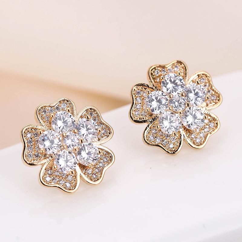 Elegant Seven-Color Butterfly Copper Stud Earrings for Women