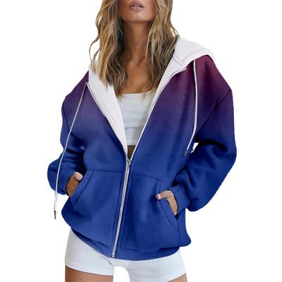 Top met capuchon voor lente en herfst, Nieuwe gradiëntserie, Slim fit vest, Hoodie, Eén stuk haarvervangingMC4