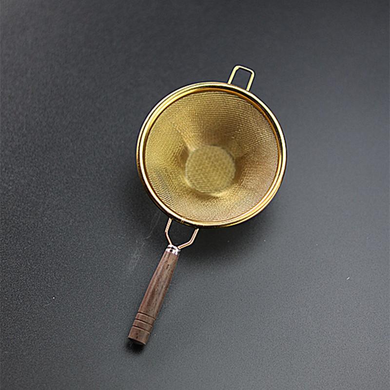 Edelstahl Tee Sieb Filter Aufgussgerät mit Holzgriff Chinesisches Gongfu Tee Set Zubehör Werkzeug für Tasse Kanne Aufbrühen Geschenk