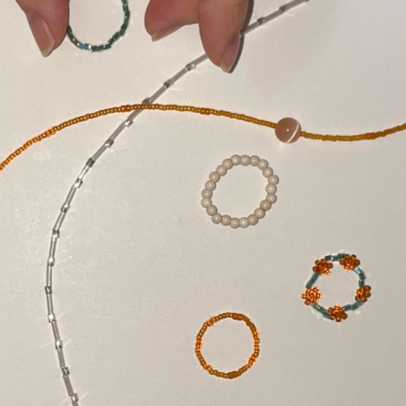 A Little Tickle Pumpkin Spice Bead Ring Set of 4