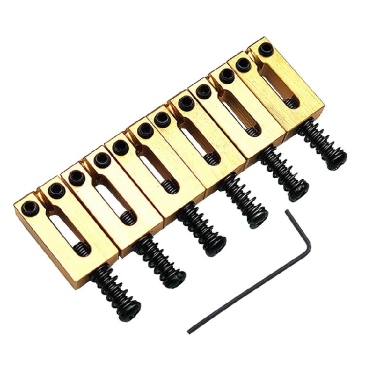 6Pcs/pack Solid Brass Guitar Bridge Saddles Brass Saddles Replacements 10.5mm