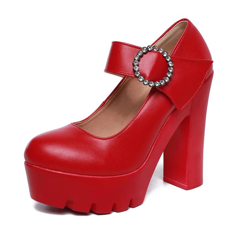 Fashion Pumps Women Single Shoes 13cm High Heels Female Thick with Waterproof Platform Autumn Sexy Super High Heel Black Women's Shoes