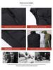 Men's Stand Collar Sleeveless Nylon Vest - Warm and Casual for Autumn/Winter