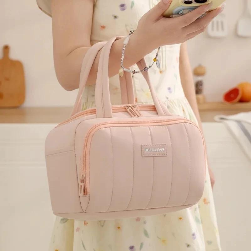 Thermal Lunch Bag Water Repellent Lunch Carrier Lunch Box Bag Soft Feel For Picnic Camping School