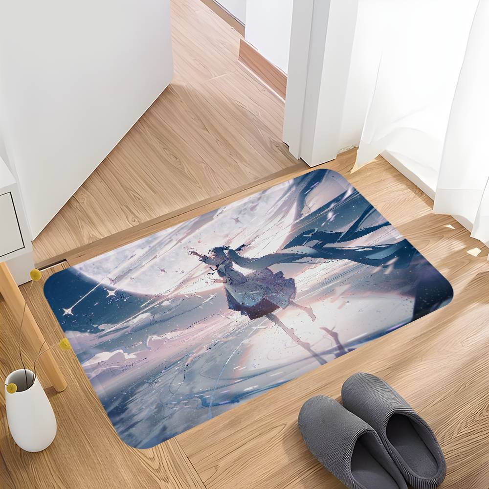 Musik H-Hatsune M-Miku Fußmatte Rutschfest Waschraummatte Waschraumdeko Balkon Kind Wohnzimmer Haushaltsteppiche