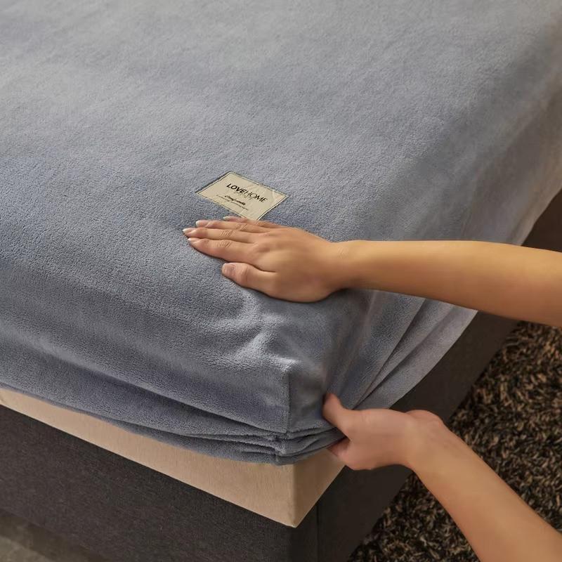 Supermjukt fleece dra-på-lakan - Dubbelsäng Extra Lång Storlek - Extra Plysch Polarfleece, Noppfritt - Djupt Fack - Mysig Värme Hela Året
