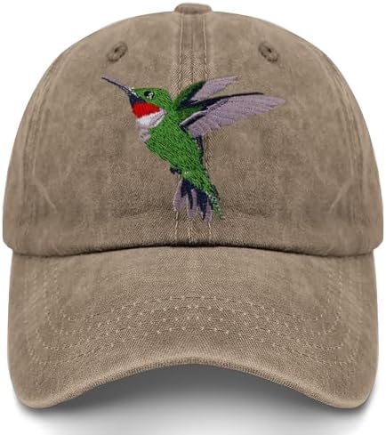 Nuanua Hummingbird PVC Embroidered 6-Panel Dad Hat Bird Watching Gift for Women & Men