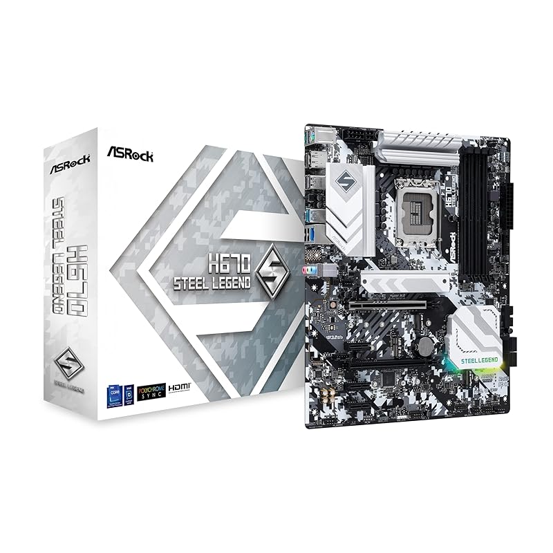 

ASRock motherboard H670 Steel Legend Intel series CPU (LGA1700) correspondence ATX motherboard [Domestic authorized distributor product] black