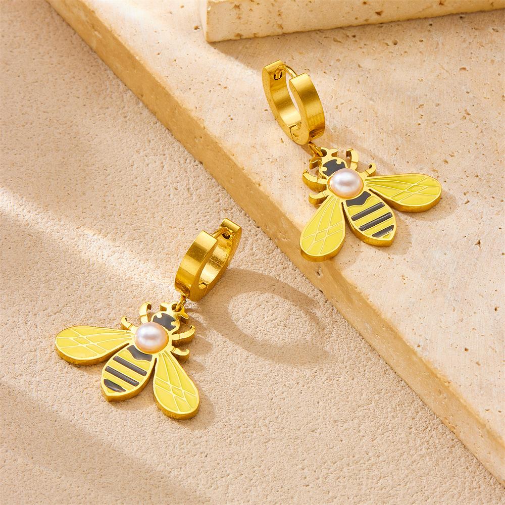 [Fashion Personality Trendy Multi Element Sea Shell Drip Oil Fruit Butterfly Pendant Earrings]