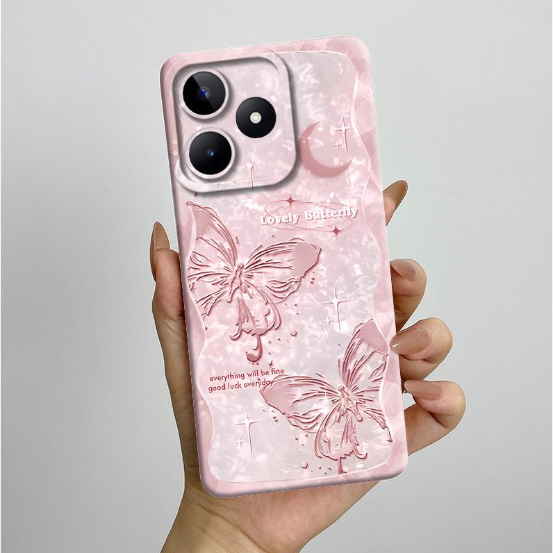 For Realme C51 C53 Case RMX3830 RMX3760 Shell Pretty Flower Full Back Cover for RealmeC51 C53 C61 C63 C 51 S Soft Silicone Funda