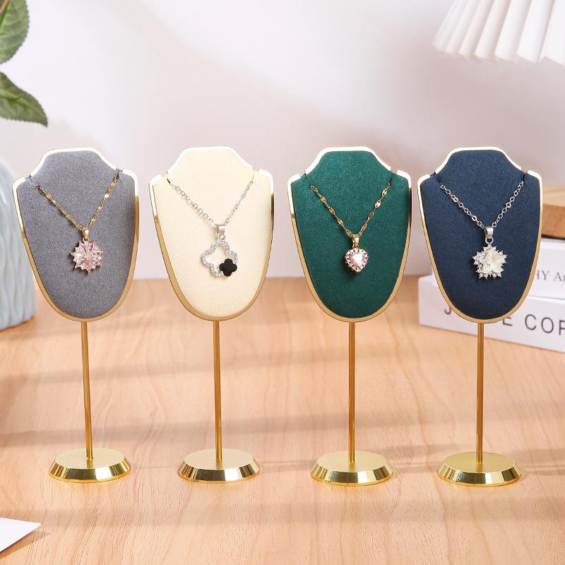 Metal Jewelry Display Stand, Microfiber Velvet Multi-color Display Rack, Jewelry Store Live Stream Pendant Necklace Display Props