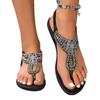 Scarpe Basse Casual da Spiaggia da Donna Sandali con Raffinata Decorazione di Strass Moda Leggere Sandali da Donna a Clip