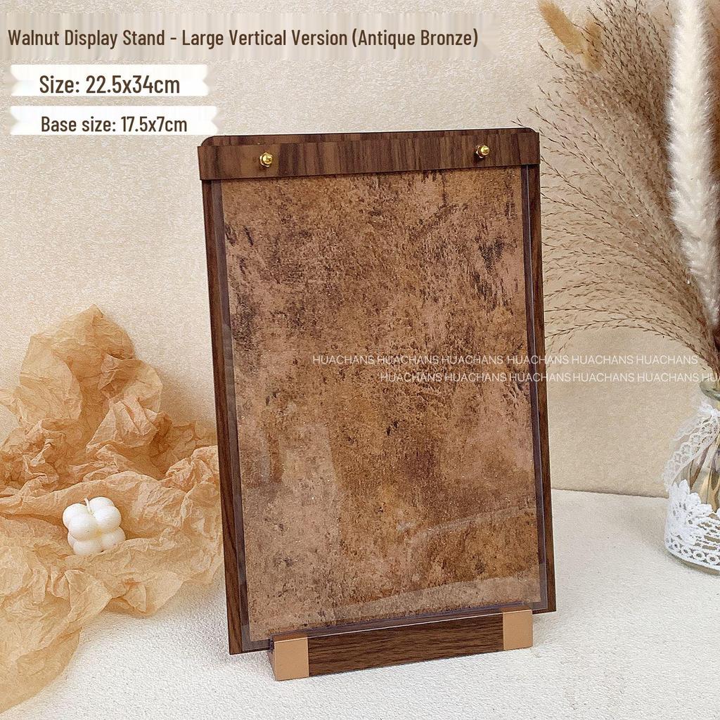 Walnut Wood Manicure Display Stand with Solid Base