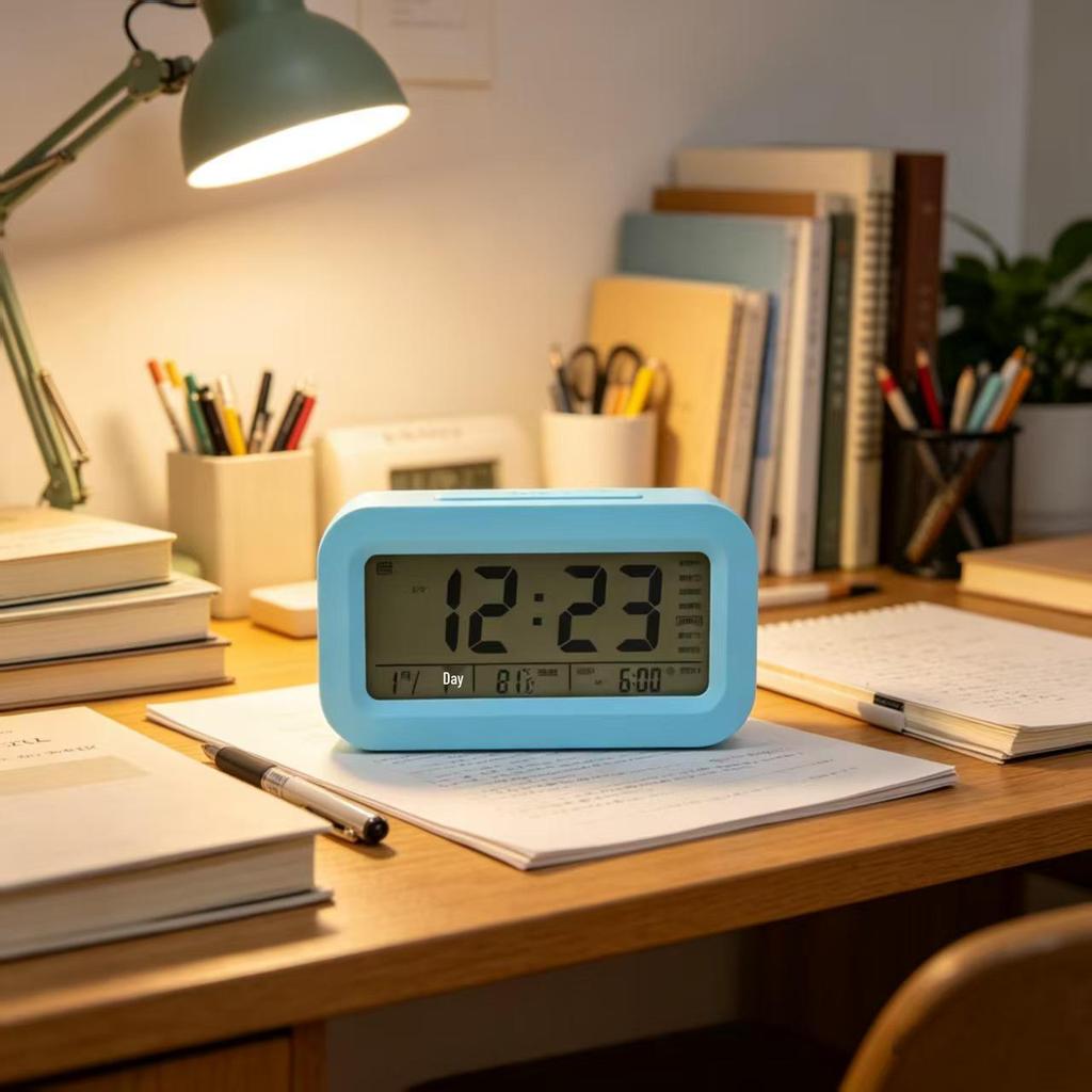 Rechargeable Multi-Function Alarm Clock with Voice Time Reporting for Students, Boys & Girls