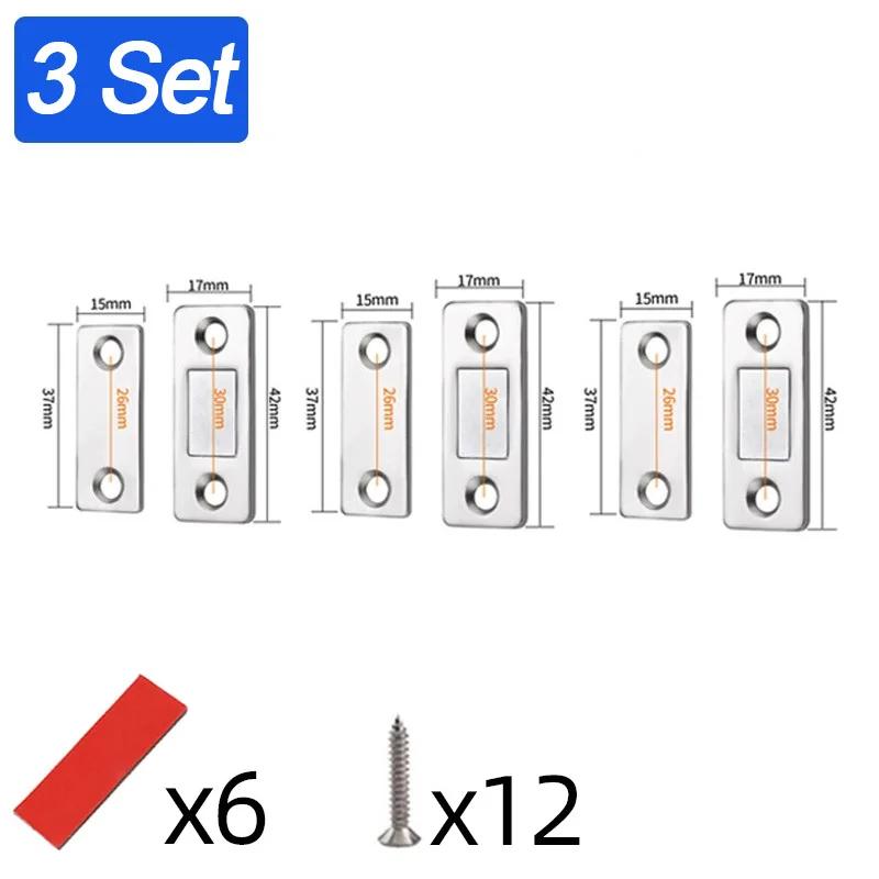 Door Magnet Self Adhesive Magnetic Cabinet Catches Invisible Magnets Door Stopper Patch Furniture Drawer Window Closer Latch