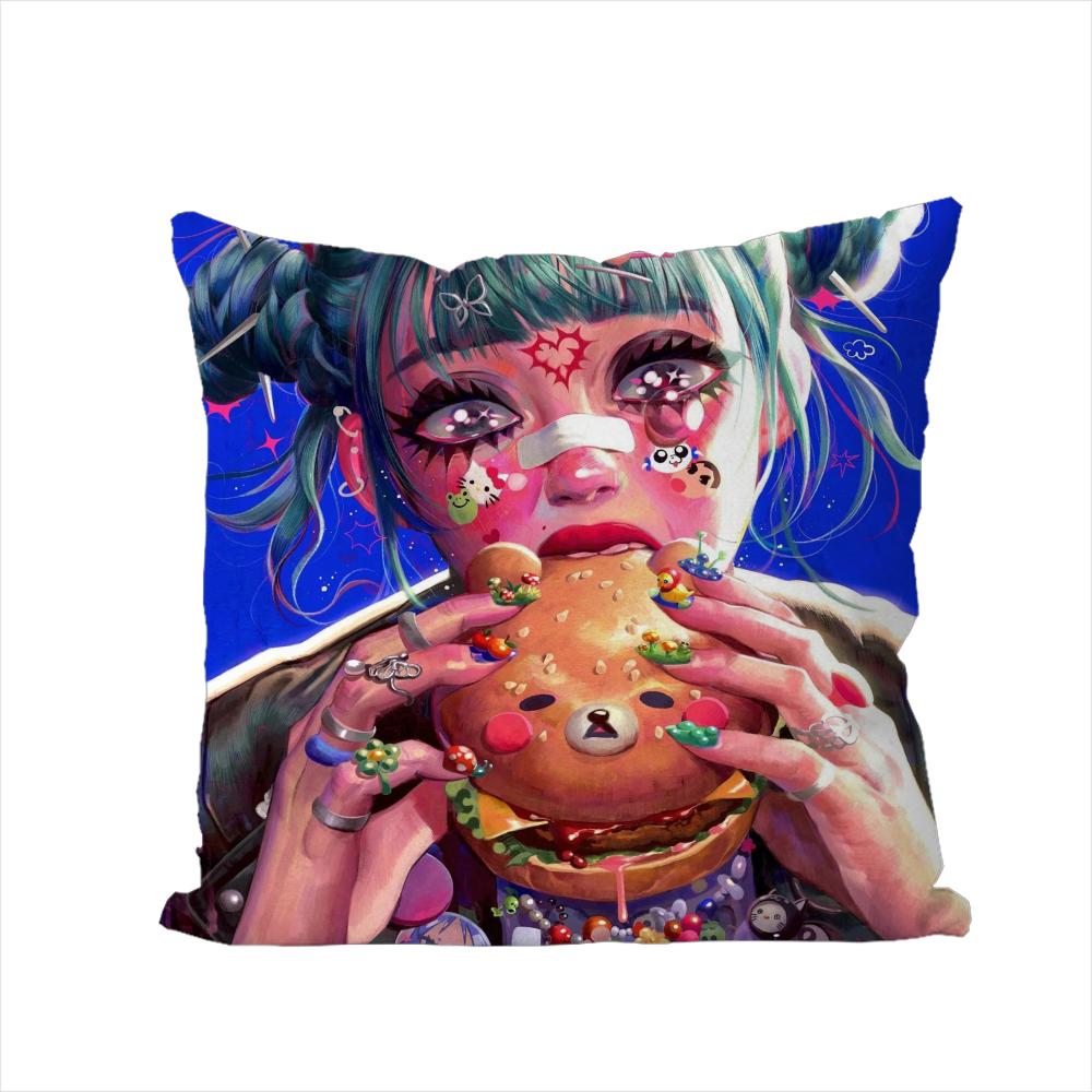 

Eunpyon Art Pillow Case For Car Sofa Decorative Home Doublesided Print Plush Square Throw Pillow Cushion Cover 30x30cm