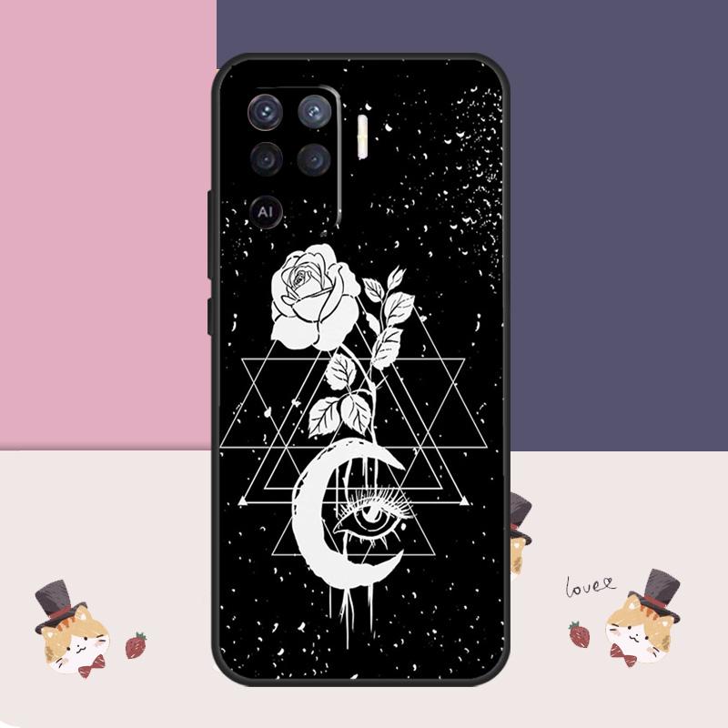 Occult Witchcraft Moon Gothic Witch Case For Oppo A38 A58 A78 A98 A54 A74 A94 A18 A57 A17 A77 A80 A60 A40 A96 A76 A16 A15 A5 Pro